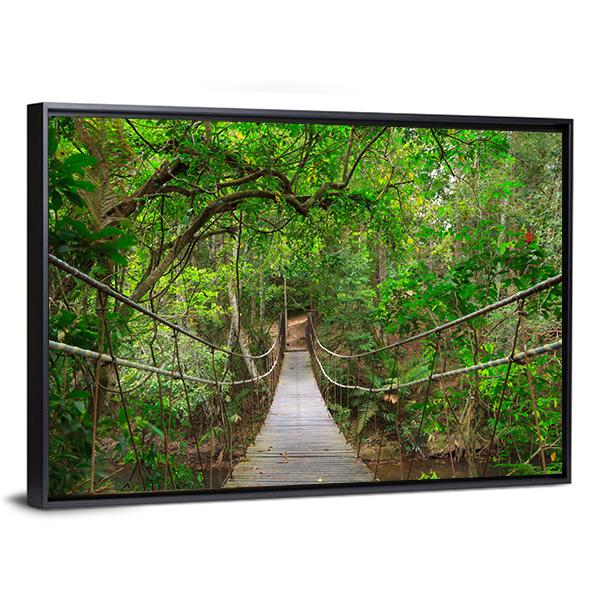 Bridge To The Jungle Canvas Wall Art-5 Horizontal-Gallery Wrap-22" x 12"-Tiaracle