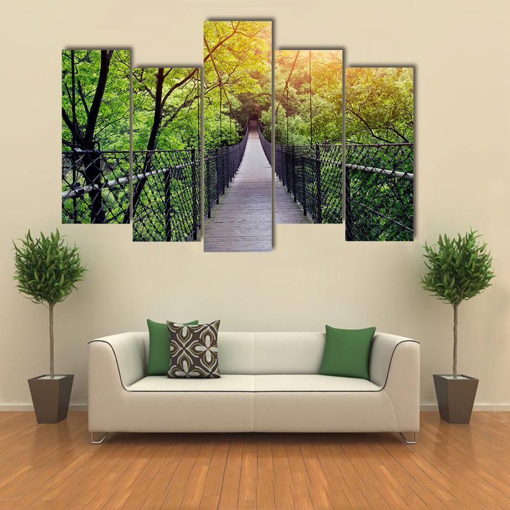 Bridge To The Jungle China Canvas Wall Art-5 Pop-Gallery Wrap-47" x 32"-Tiaracle