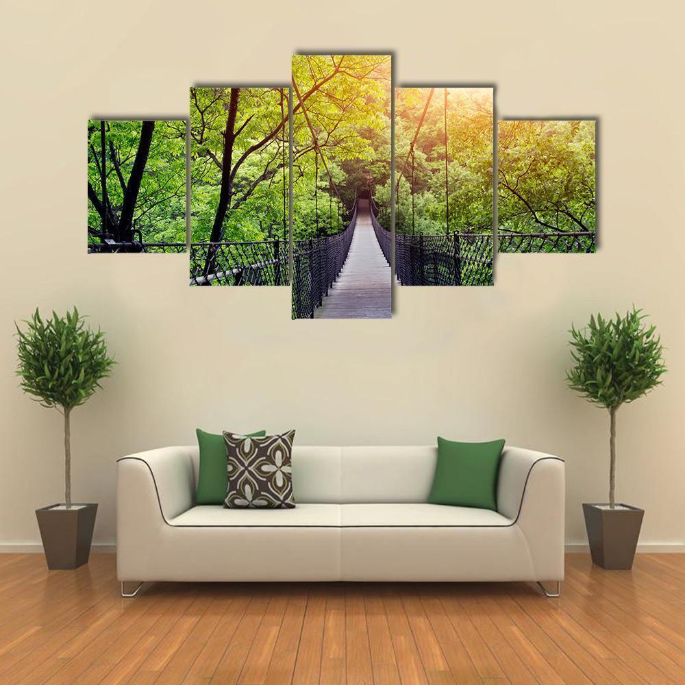 Bridge To The Jungle China Canvas Wall Art-1 Piece-Gallery Wrap-48" x 32"-Tiaracle