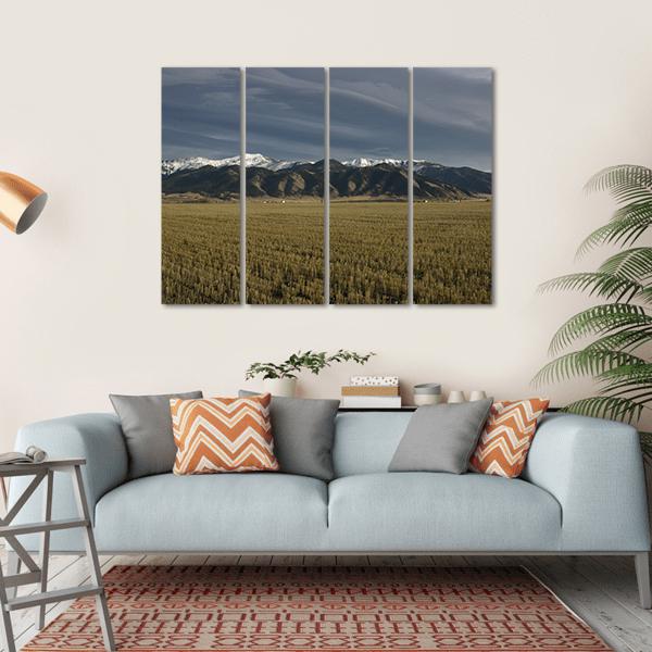 Bridger Mountains Montana Canvas Wall Art-4 Horizontal-Gallery Wrap-34" x 24"-Tiaracle