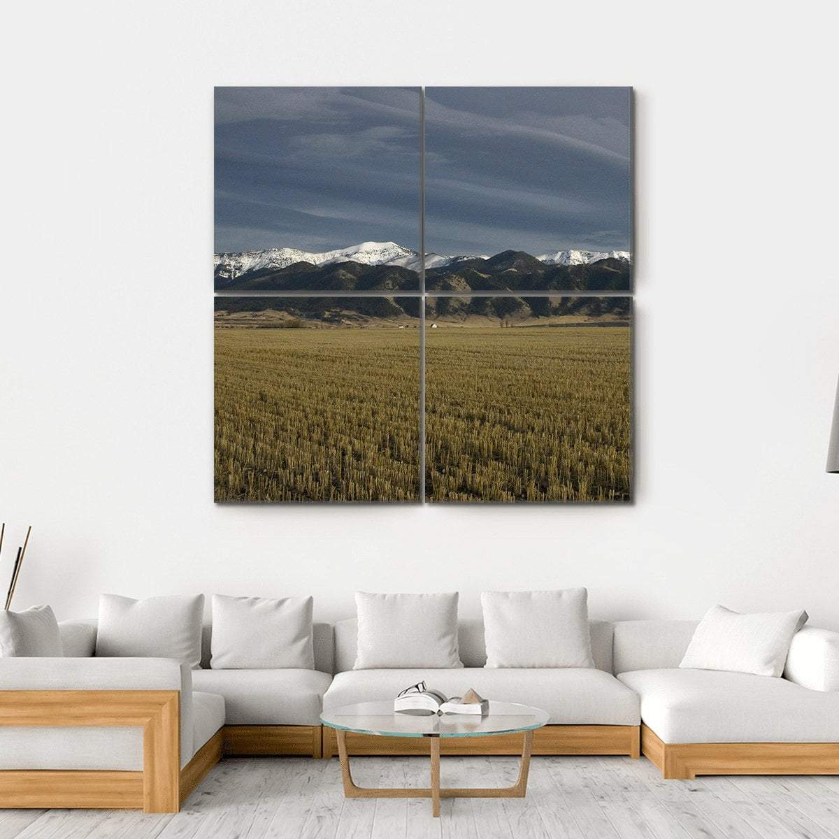 Bridger Mountains Montana Canvas Wall Art-4 Square-Gallery Wrap-17" x 17"-Tiaracle