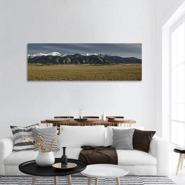 Bridger Mountains Montana Panoramic Canvas Wall Art-3 Piece-25" x 08"-Tiaracle