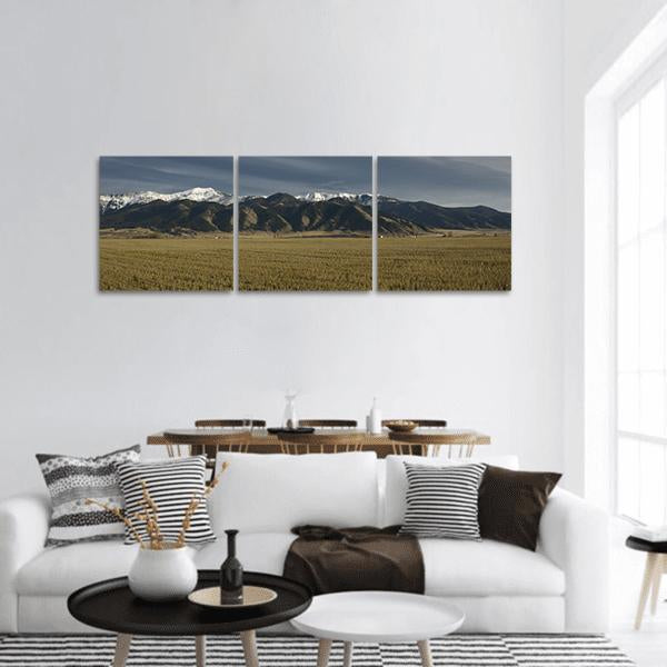 Bridger Mountains Montana Panoramic Canvas Wall Art-3 Piece-25" x 08"-Tiaracle