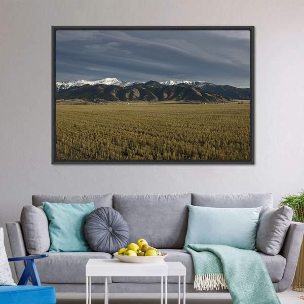 Bridger Mountains Montana Canvas Wall Art-1 Piece-Floating Frame-24" x 16"-Tiaracle
