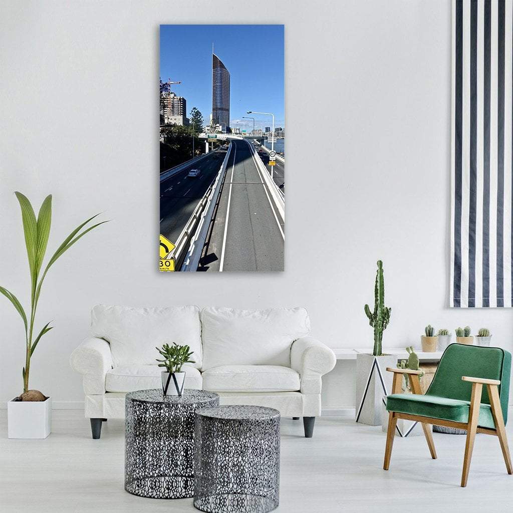 Brisbane Highway Australia Vertical Canvas Wall Art-1 Vertical-Gallery Wrap-12" x 24"-Tiaracle