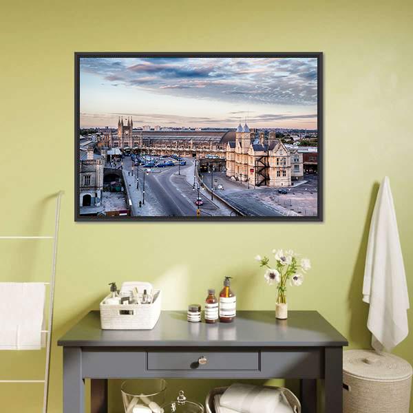 Bristol Station Square UK Canvas Wall Art-5 Horizontal-Gallery Wrap-22" x 12"-Tiaracle