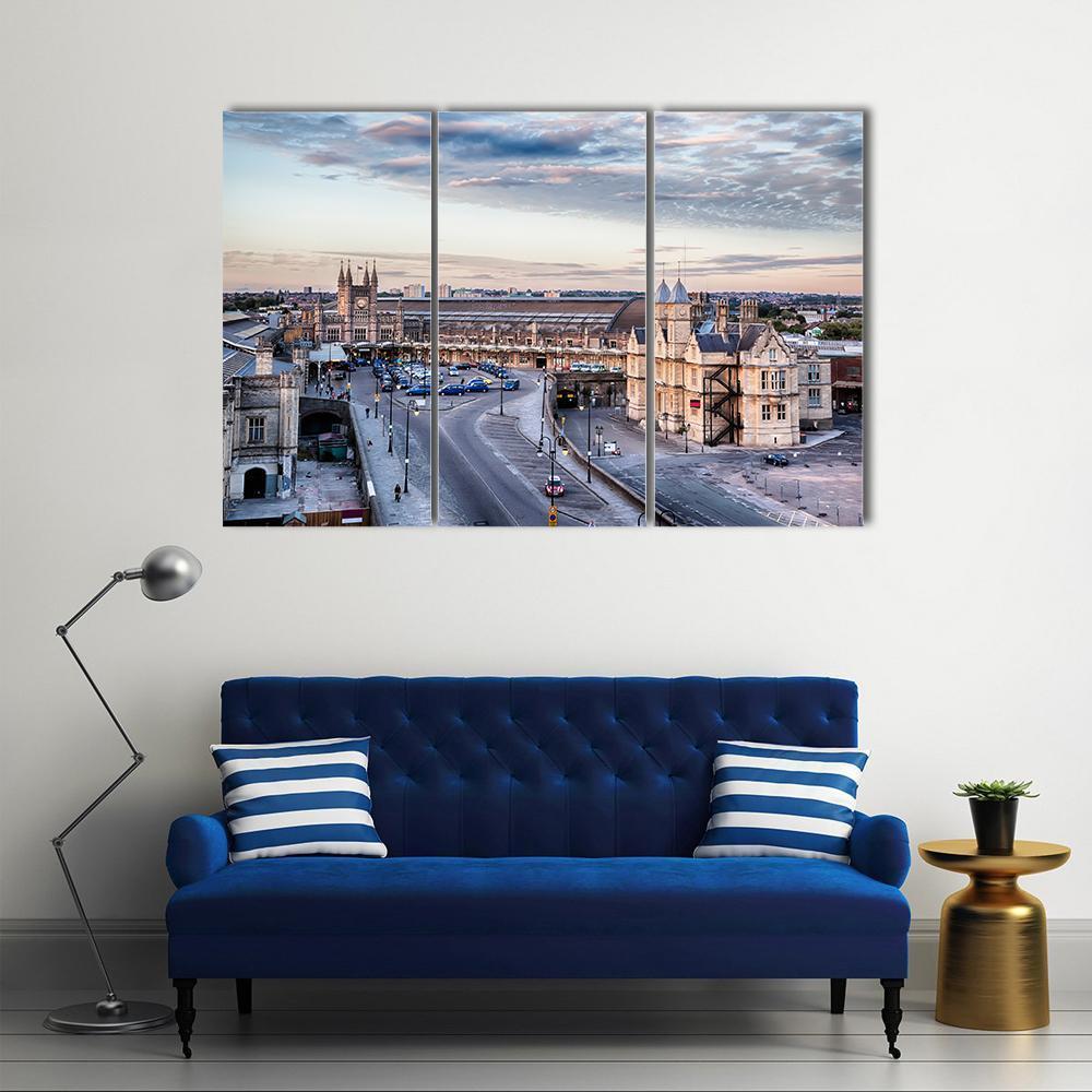 Bristol Station Square UK Canvas Wall Art-3 Horizontal-Gallery Wrap-37" x 24"-Tiaracle