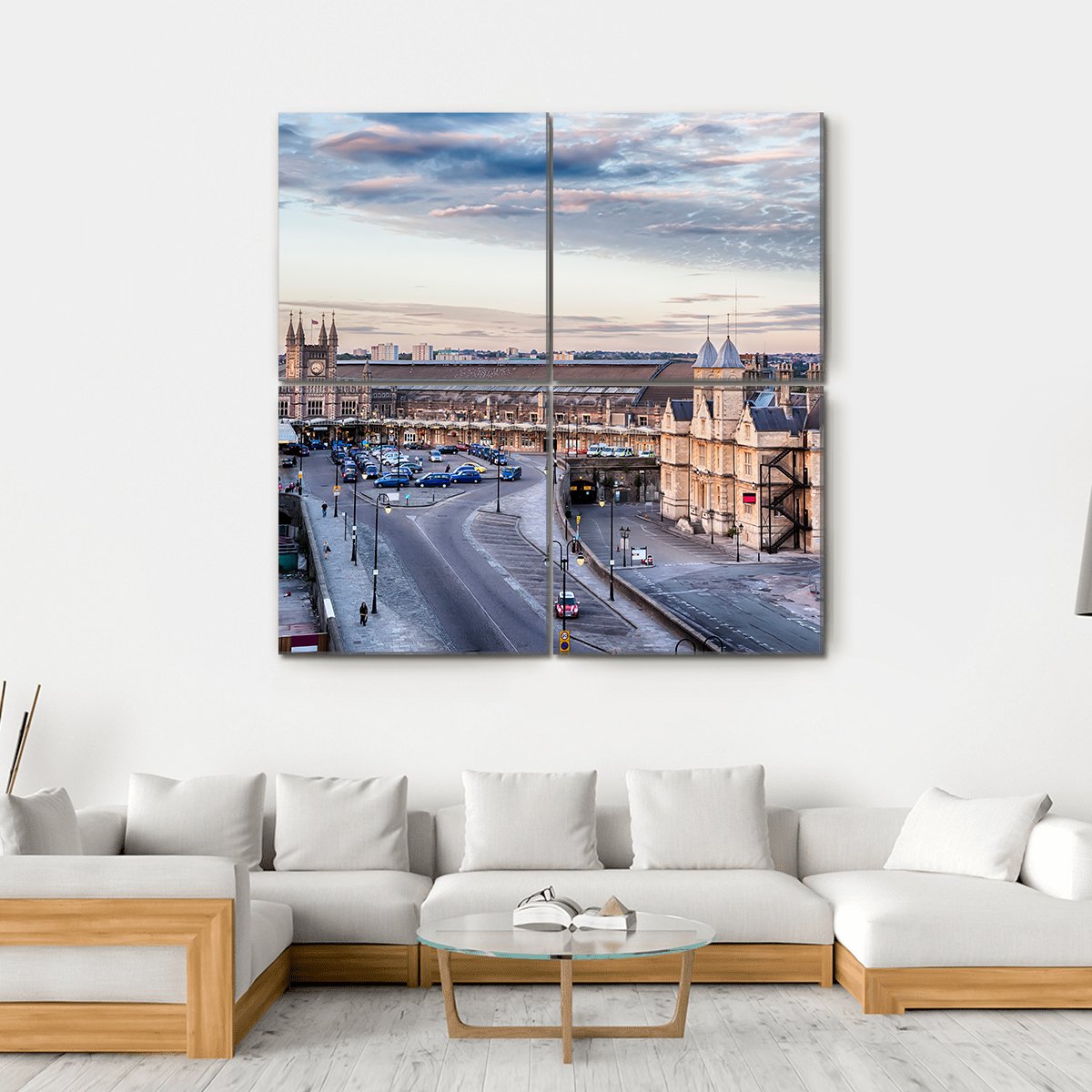 Bristol Station Square UK Canvas Wall Art-4 Square-Gallery Wrap-17" x 17"-Tiaracle