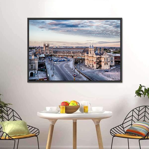 Bristol Station Square UK Canvas Wall Art-3 Horizontal-Gallery Wrap-25" x 16"-Tiaracle