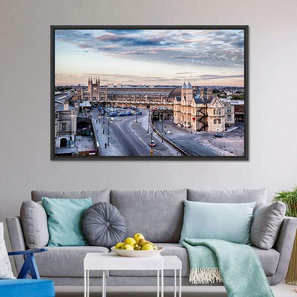 Bristol Station Square UK Canvas Wall Art-1 Piece-Floating Frame-24" x 16"-Tiaracle