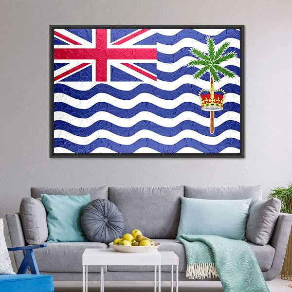 British Indian Ocean Territory Flag Canvas Wall Art-1 Piece-Floating Frame-24" x 16"-Tiaracle