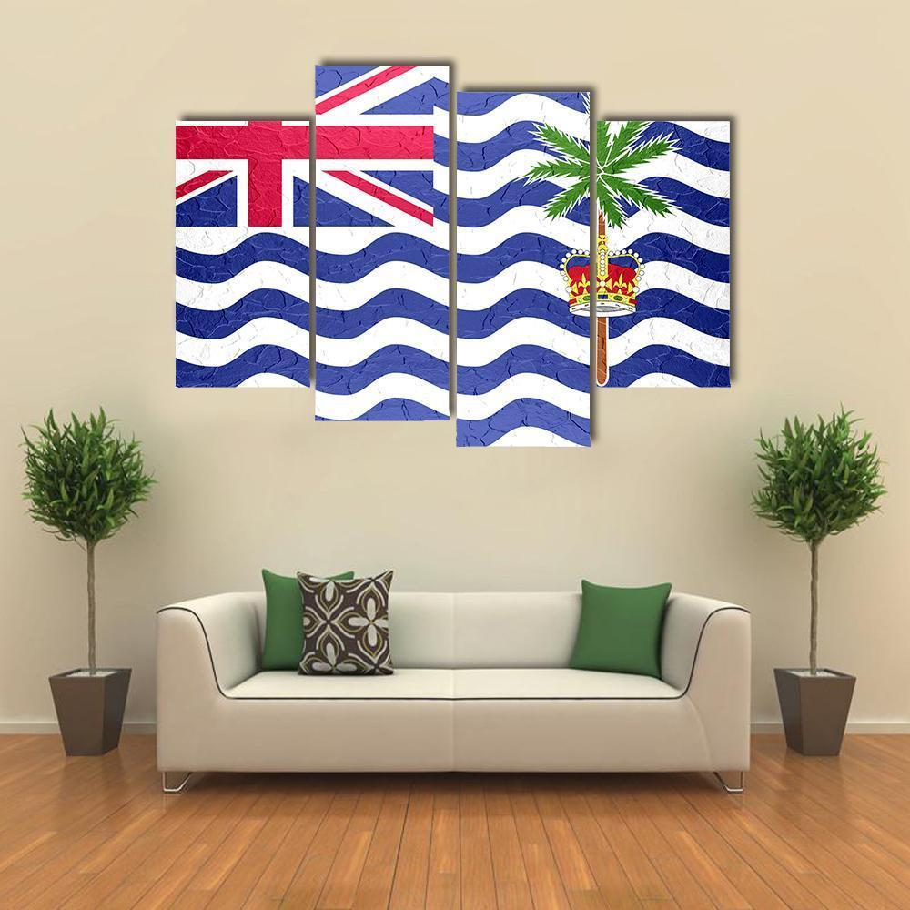 British Indian Ocean Territory Flag Canvas Wall Art-4 Pop-Gallery Wrap-50" x 32"-Tiaracle
