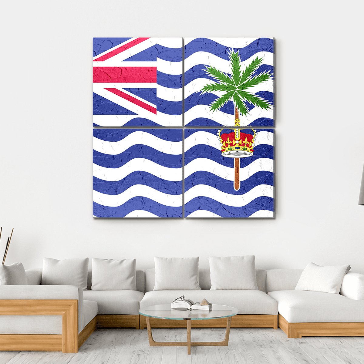 British Indian Ocean Territory Flag Canvas Wall Art-4 Square-Gallery Wrap-17" x 17"-Tiaracle