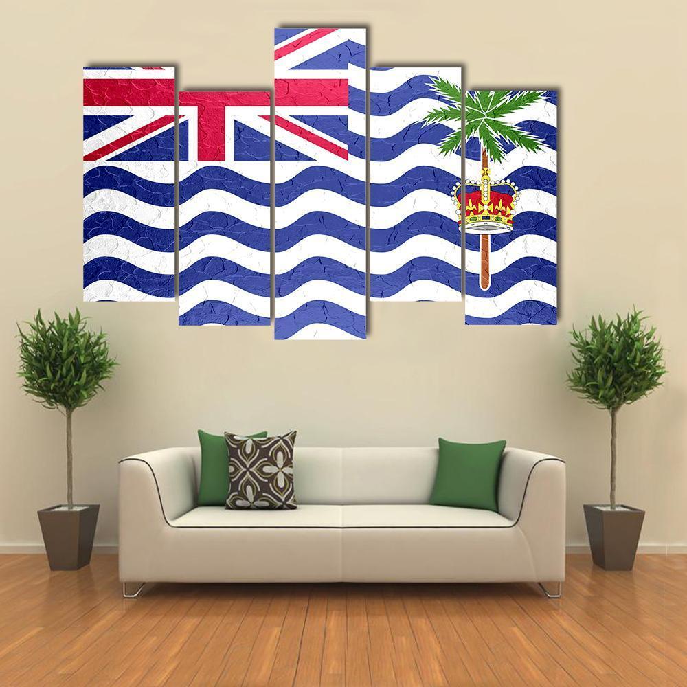 British Indian Ocean Territory Flag Canvas Wall Art-5 Pop-Gallery Wrap-47" x 32"-Tiaracle