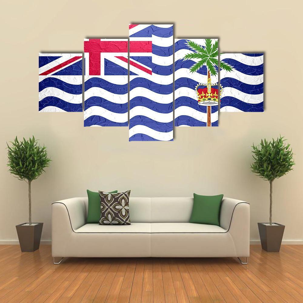 British Indian Ocean Territory Flag Canvas Wall Art-5 Star-Gallery Wrap-62" x 32"-Tiaracle