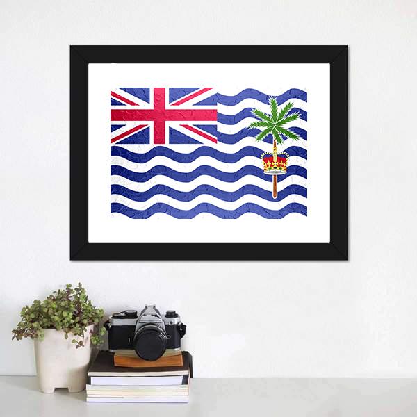British Indian Ocean Territory Flag Canvas Wall Art-1 Piece-Framed Print-20" x 16"-Tiaracle