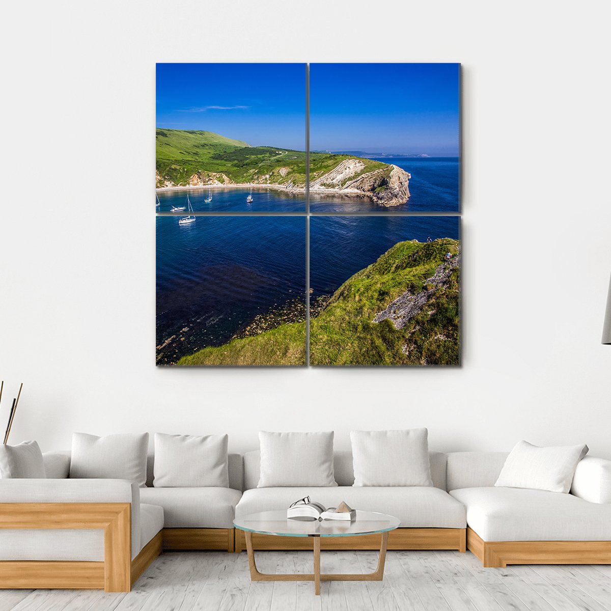 British Seaside Canvas Wall Art-4 Square-Gallery Wrap-17" x 17"-Tiaracle