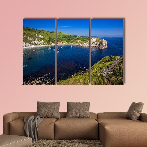 British Seaside Canvas Wall Art-3 Horizontal-Gallery Wrap-37" x 24"-Tiaracle