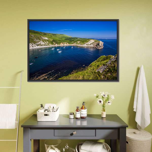 British Seaside Canvas Wall Art-3 Horizontal-Gallery Wrap-25" x 16"-Tiaracle