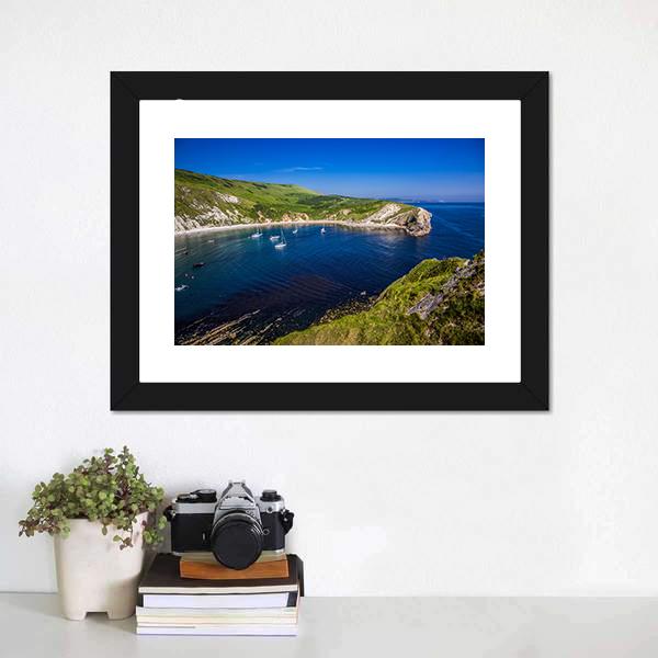 British Seaside Canvas Wall Art-1 Piece-Framed Print-20" x 16"-Tiaracle