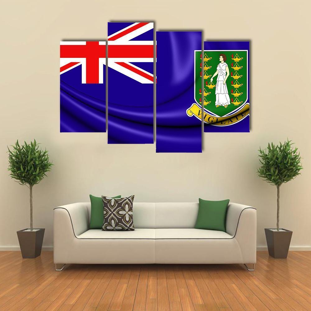 British Virgin Islands Flag Canvas Wall Art-4 Pop-Gallery Wrap-50" x 32"-Tiaracle