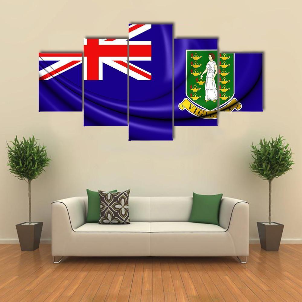 British Virgin Islands Flag Canvas Wall Art-5 Star-Gallery Wrap-62" x 32"-Tiaracle
