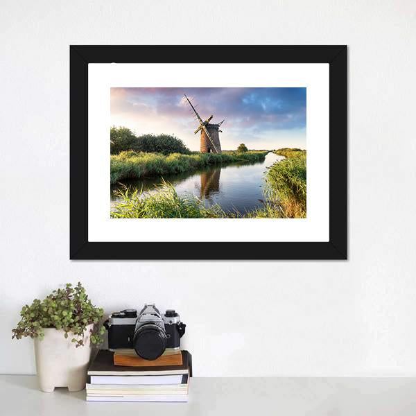 Brograve Windmill England Canvas Wall Art-1 Piece-Framed Print-20" x 16"-Tiaracle