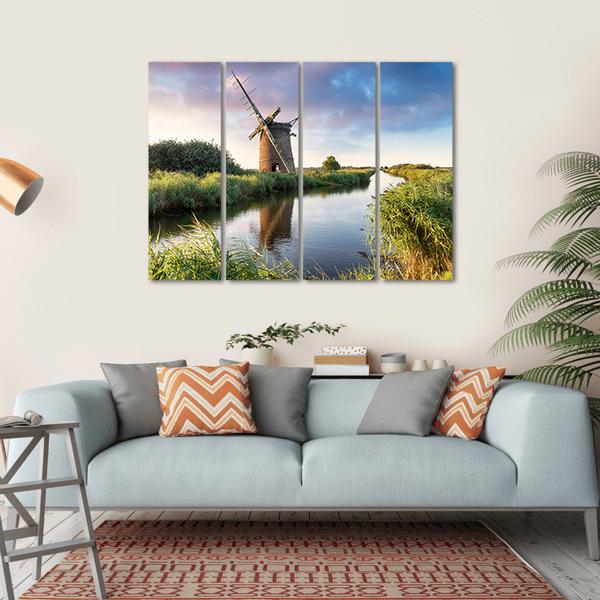 Brograve Windmill England Canvas Wall Art-4 Horizontal-Gallery Wrap-34" x 24"-Tiaracle