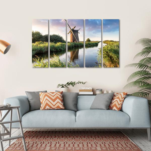 Brograve Windmill England Canvas Wall Art-5 Horizontal-Gallery Wrap-22" x 12"-Tiaracle