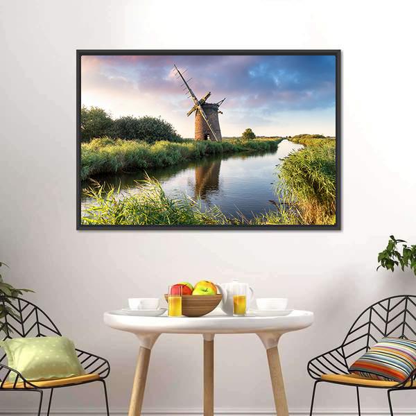 Brograve Windmill England Canvas Wall Art-5 Horizontal-Gallery Wrap-22" x 12"-Tiaracle