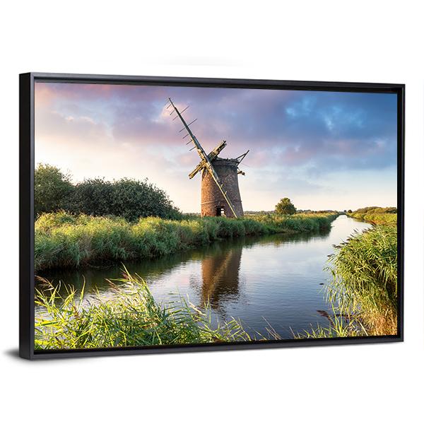 Brograve Windmill England Canvas Wall Art-3 Horizontal-Gallery Wrap-25" x 16"-Tiaracle