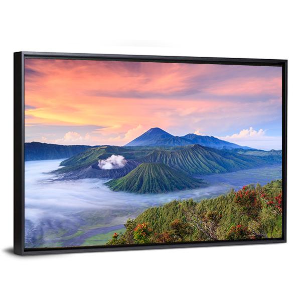 Bromo Volcano Indonesia Canvas Wall Art-3 Horizontal-Gallery Wrap-25" x 16"-Tiaracle