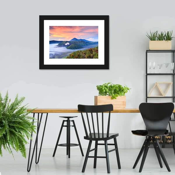 Bromo Volcano Indonesia Canvas Wall Art-3 Horizontal-Gallery Wrap-25" x 16"-Tiaracle