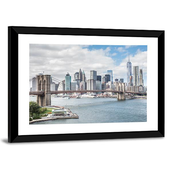 Brooklyn Bridge NY Panoramic Canvas Wall Art-1 Piece-36" x 12"-Tiaracle
