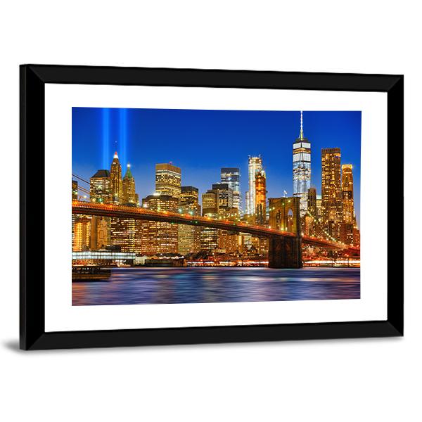 Brooklyn Bridge USA Canvas Wall Art-5 Horizontal-Gallery Wrap-22" x 12"-Tiaracle