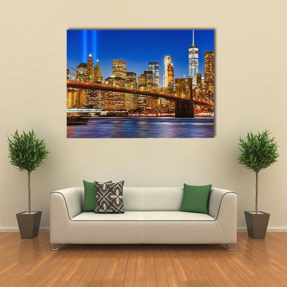 Brooklyn Bridge USA Canvas Wall Art-1 Piece-Gallery Wrap-48" x 32"-Tiaracle