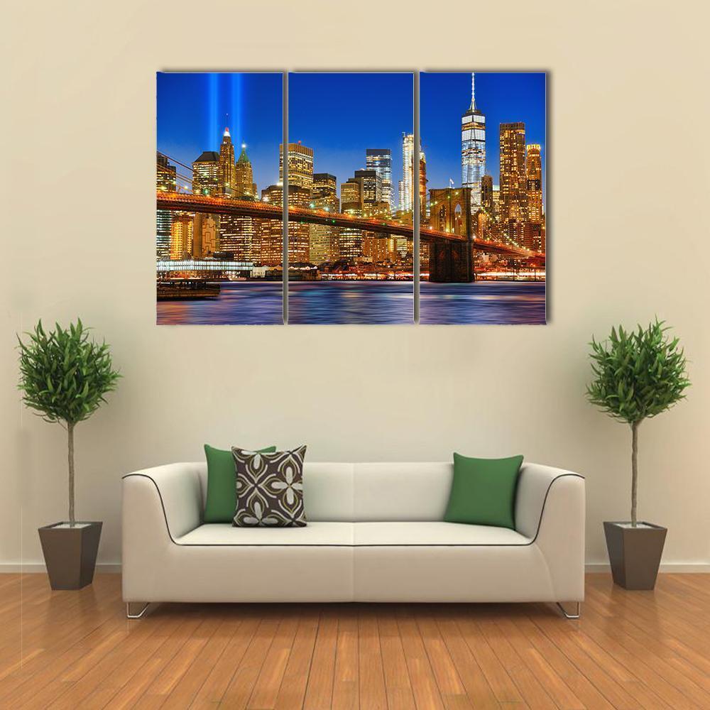 Brooklyn Bridge USA Canvas Wall Art-3 Horizontal-Gallery Wrap-37" x 24"-Tiaracle