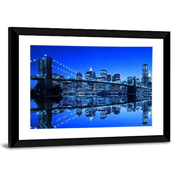 Brooklyn Bridge In NY Canvas Wall Art-3 Horizontal-Gallery Wrap-25" x 16"-Tiaracle