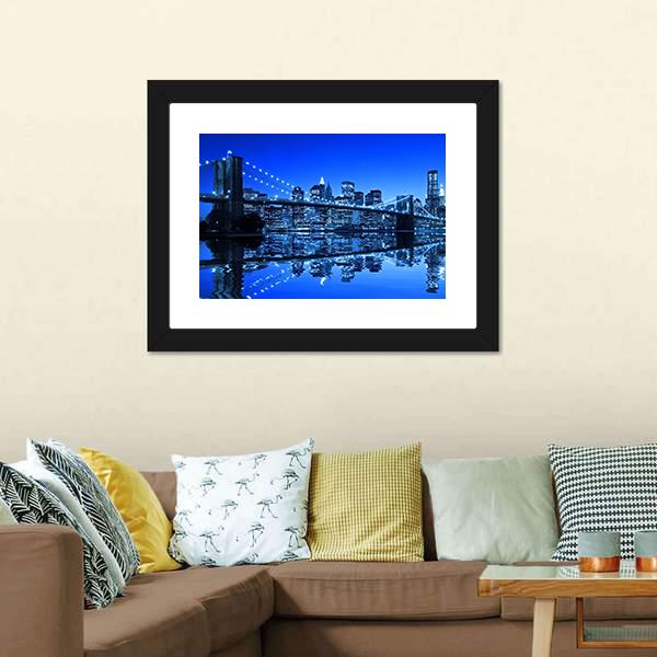 Brooklyn Bridge In NY Canvas Wall Art-3 Horizontal-Gallery Wrap-25" x 16"-Tiaracle
