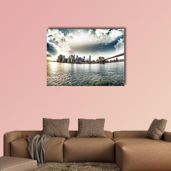 Brooklyn Shore In Winter Canvas Wall Art-1 Piece-Gallery Wrap-48" x 32"-Tiaracle
