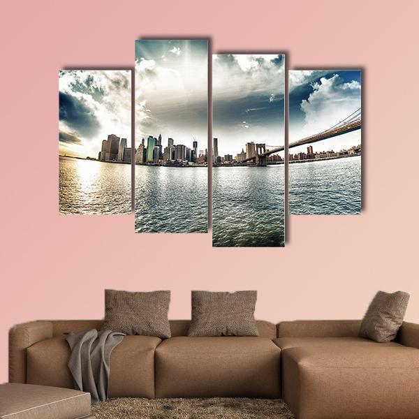 Brooklyn Shore In Winter Canvas Wall Art-4 Pop-Gallery Wrap-50" x 32"-Tiaracle