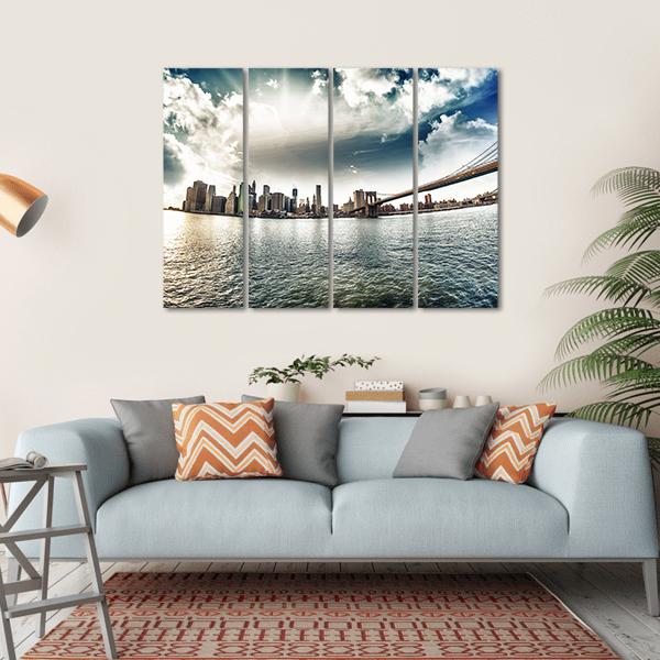 Brooklyn Shore In Winter Canvas Wall Art-4 Horizontal-Gallery Wrap-34" x 24"-Tiaracle