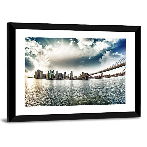 Brooklyn Shore In Winter Canvas Wall Art-5 Horizontal-Gallery Wrap-22" x 12"-Tiaracle