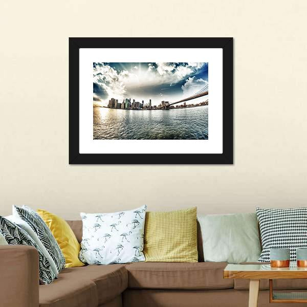 Brooklyn Shore In Winter Canvas Wall Art-5 Horizontal-Gallery Wrap-22" x 12"-Tiaracle