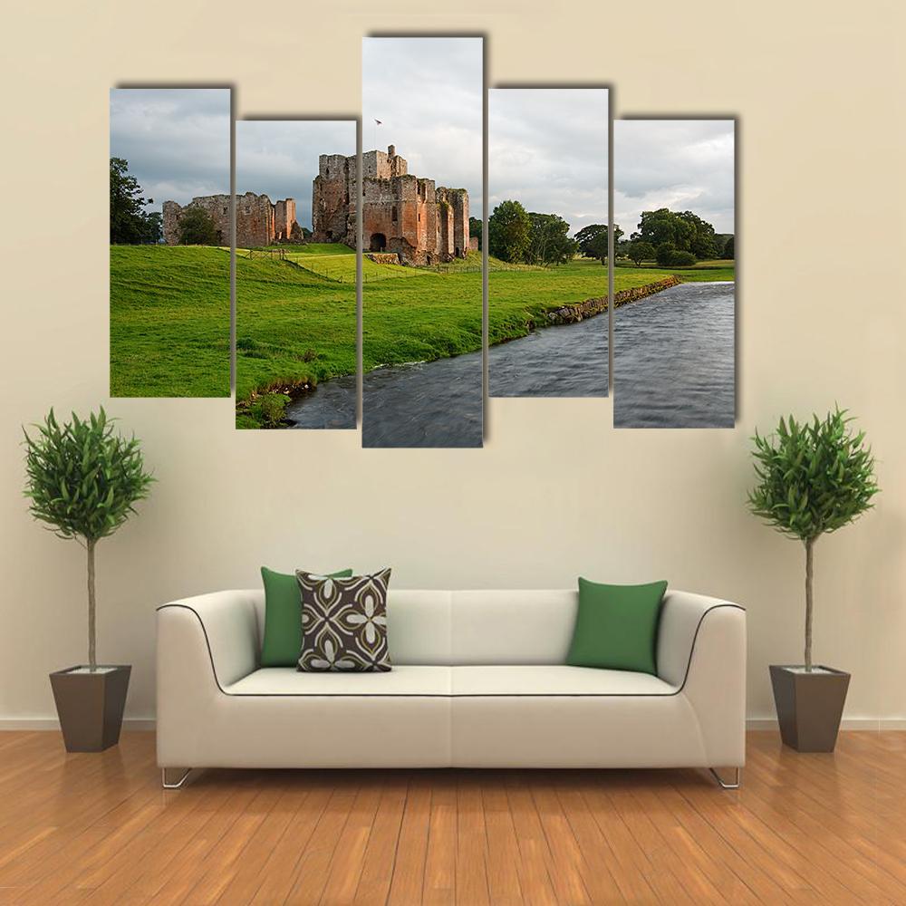 Brougham Castle Canvas Wall Art-5 Pop-Gallery Wrap-47" x 32"-Tiaracle