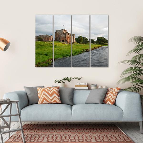 Brougham Castle Canvas Wall Art-4 Horizontal-Gallery Wrap-34" x 24"-Tiaracle