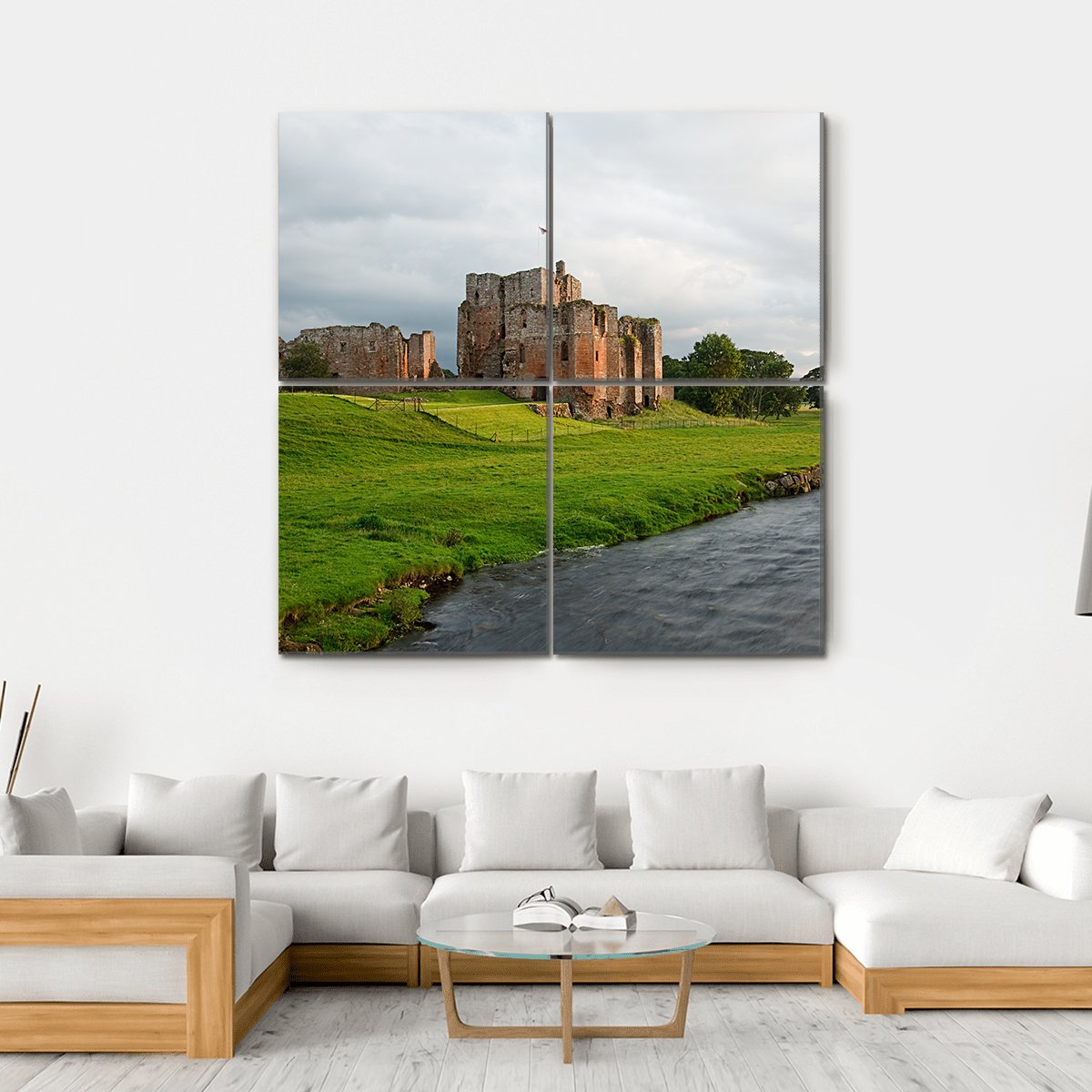Brougham Castle Canvas Wall Art-4 Square-Gallery Wrap-17" x 17"-Tiaracle
