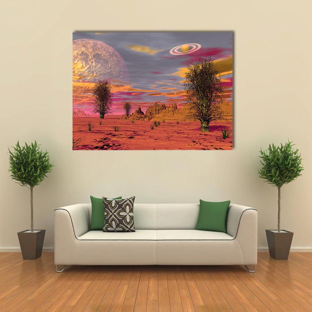 Brown Landscape In The Desert Canvas Wall Art-1 Piece-Gallery Wrap-24" x 16"-Tiaracle
