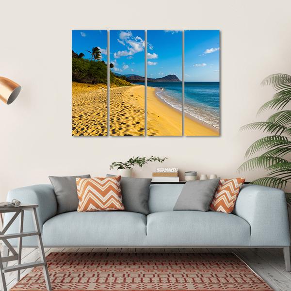 Brown Sand &amp; Ocean Canvas Wall Art-4 Horizontal-Gallery Wrap-34" x 24"-Tiaracle