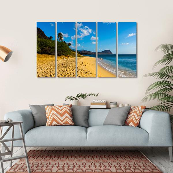 Brown Sand &amp; Ocean Canvas Wall Art-5 Horizontal-Gallery Wrap-22" x 12"-Tiaracle